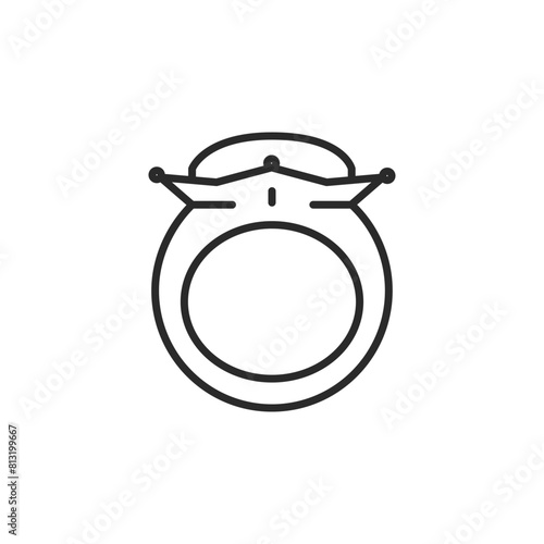 Engagement ring icon. A simple and elegant design symbolizing love, commitment, and marriage proposals. Perfect for wedding-related content, jewelry store, and romantic graphics. Vector illustration.