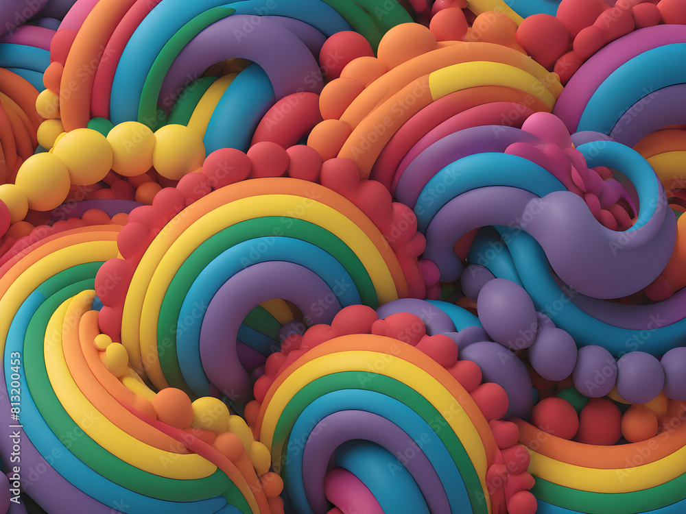 Obraz premium Backgrounds patterns designed with LGBT pride march flag, Generative AI