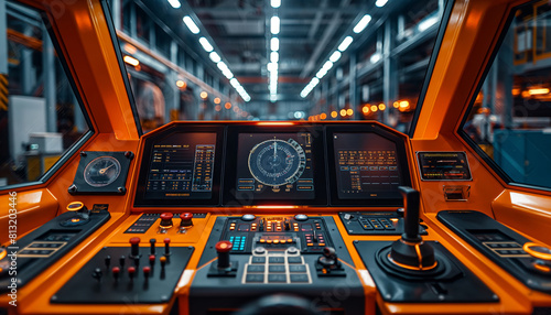 Fototapeta Naklejka Na Ścianę i Meble -  Futuristic spaceship control panel view