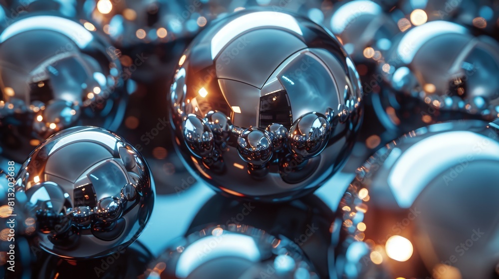 futuristic metallic pattern of shiny chrome spheres, creating a tech-inspired design concept for a modern background futuristic metallic pattern of shiny chrome spheres, creating a tech-inspired design concept for a modern background