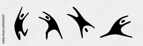 Set of abstract silhouettes of people. Hand-drawn elements for decor. Vector illustration.