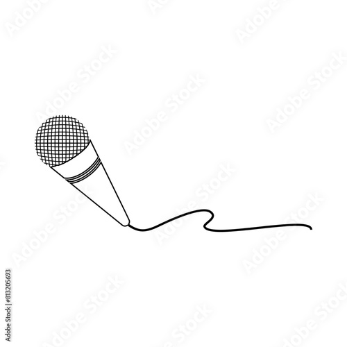 Microphone Line Art Vector