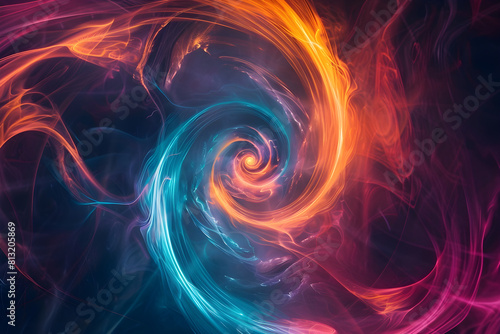 Vibrant Illustration of a Dynamic Vortex Formation Interpreted by Chaos Theory