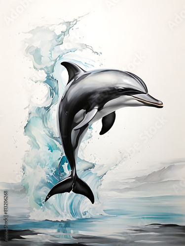 Wallpaper Mural Dolphin Impressionist Ocean Environment Art  Torontodigital.ca