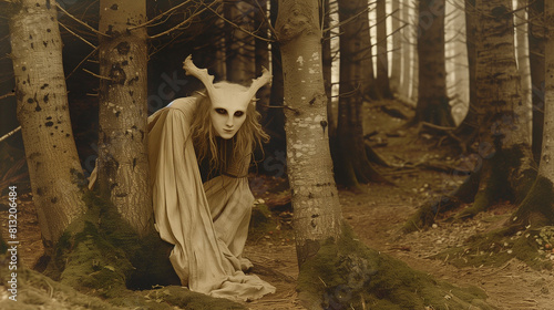 Mythical forest creature, demon or demigod photo