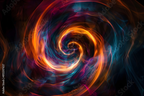 Vibrant Illustration of a Dynamic Vortex Formation Interpreted by Chaos Theory