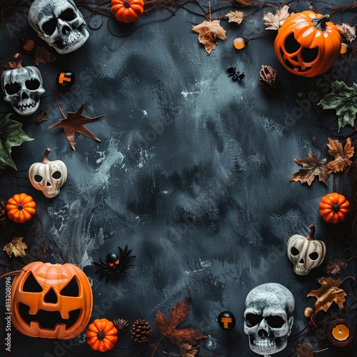 Send spooky greetings with our Halloween-themed card featuring a writable background. Personalize your message against a haunting backdrop for a memorable holiday gesture. photo