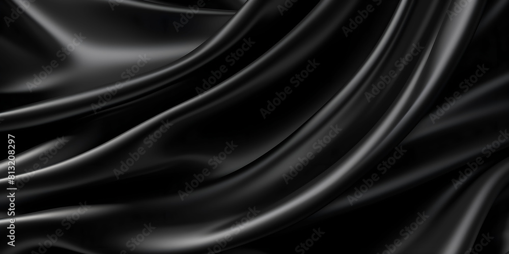 Fototapeta premium Luxurious black satin fabric