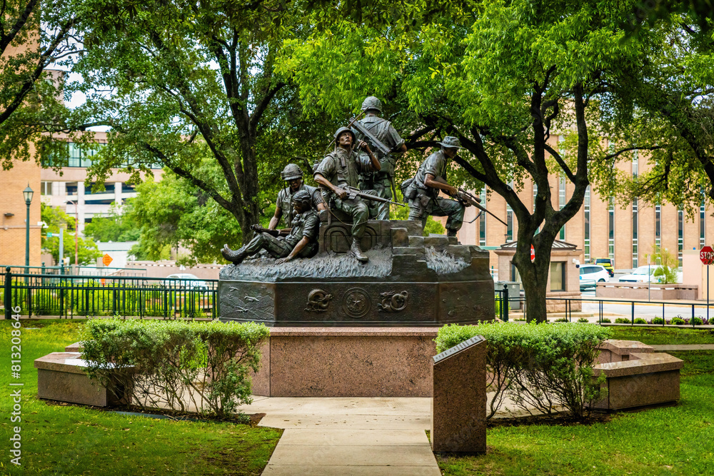 Texas Capitol Vietnam Veterans Monument close up