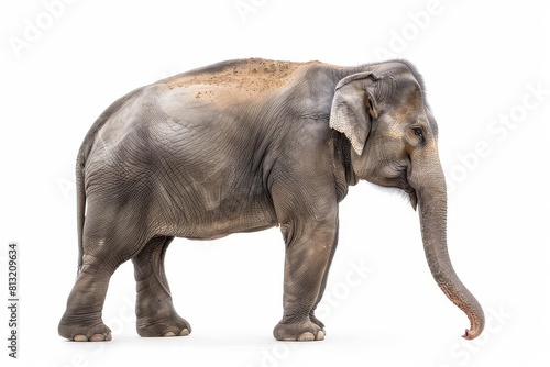 asian elephant female isolated on white background side view