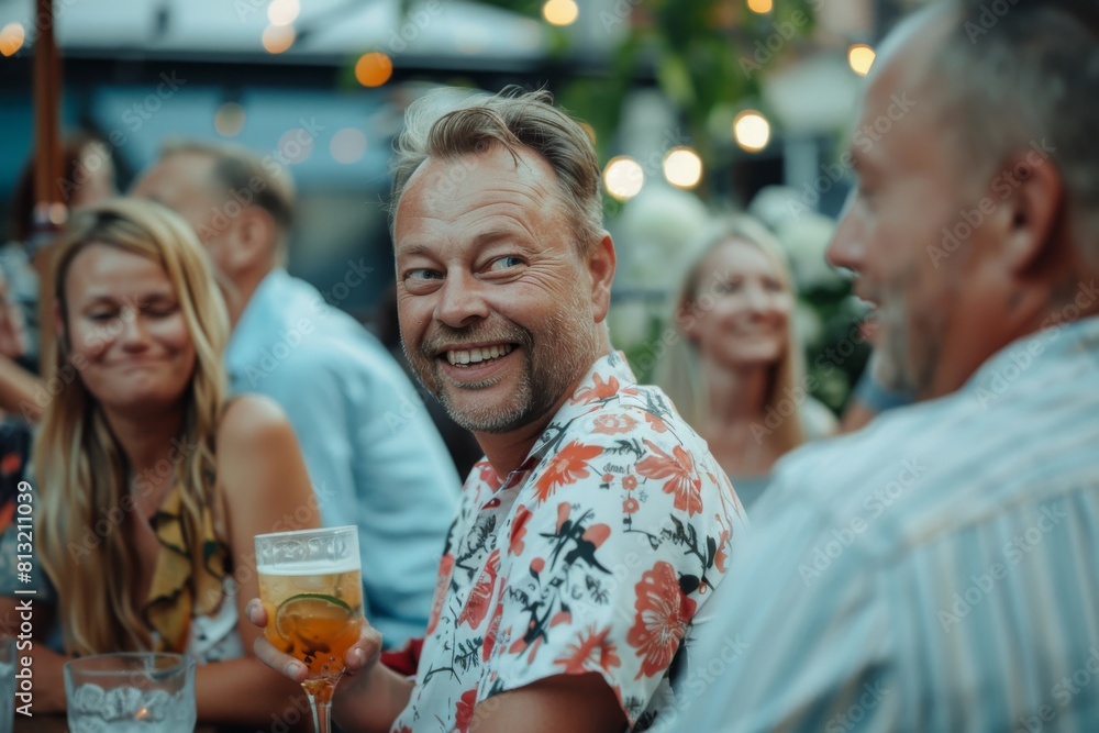 Portrait of a smiling senior man holding a glass of champagne at a party Portrait of a smiling senior man holding a glass of champagne at a party