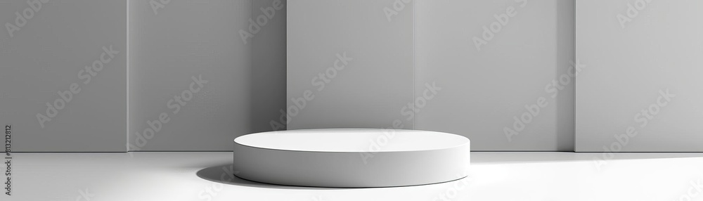 3D rendering of a white podium on a white background. 3D rendering of a white podium on a white background.