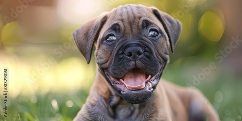 happy bull mastif puppy  photo