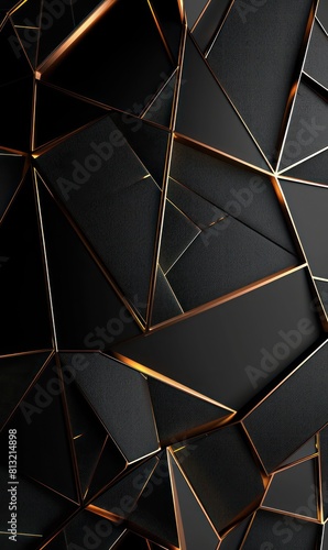 abstract geometric black and gold lines