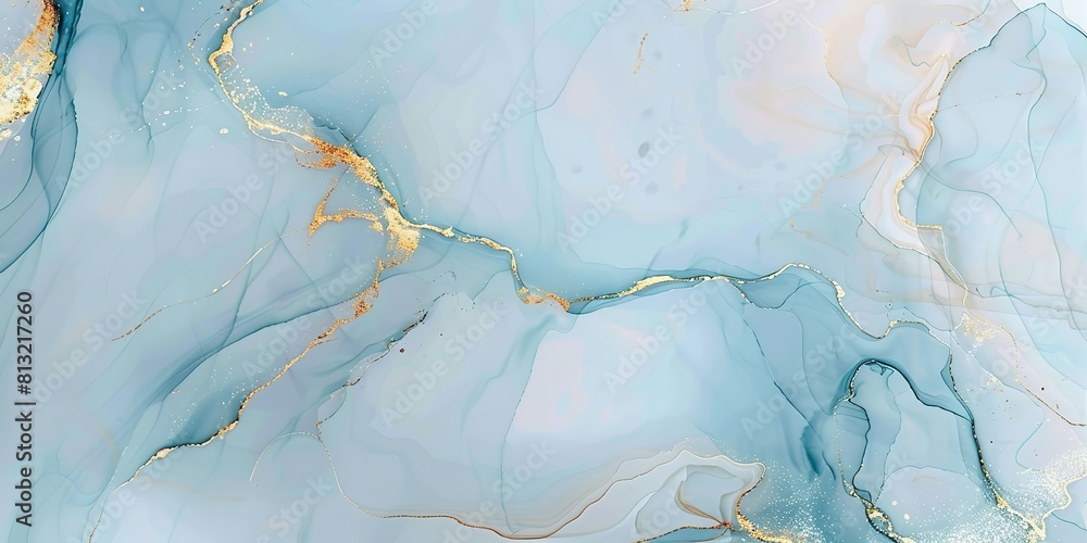 Marble blue gold. Abstract blue and white marble background with golden lines, liquid art painting in the style of watercolor Marble blue gold. Abstract blue and white marble background with golden lines, liquid art painting in the style of watercolor