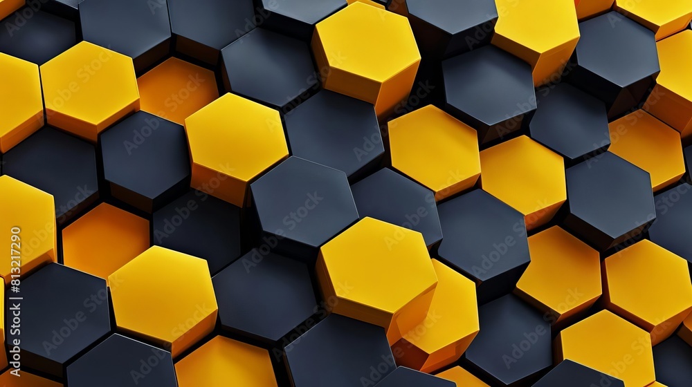 dynamic hexagonal honeycomb pattern in bold yellow and black abstract geometric background dynamic hexagonal honeycomb pattern in bold yellow and black abstract geometric background