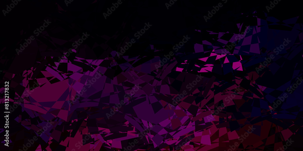 Fototapeta premium Dark Pink, Red vector texture with random triangles.