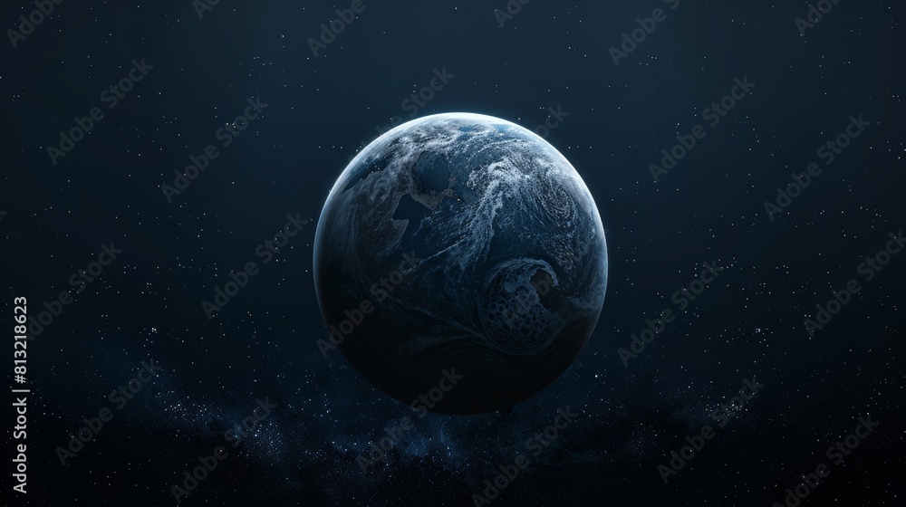 Planet in deep space, exoplanet through the eyes of an artist, beautiful wallpaper, space background Planet in deep space, exoplanet through the eyes of an artist, beautiful wallpaper, space background