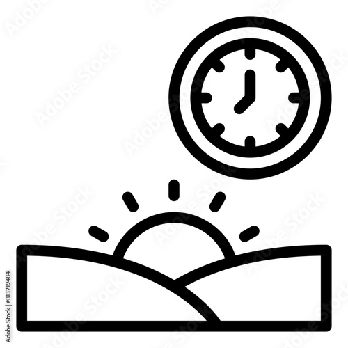 Morning sunrise dawn icon