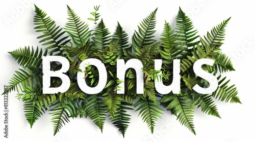 The word Bonus created in Fern Leaf Letters.