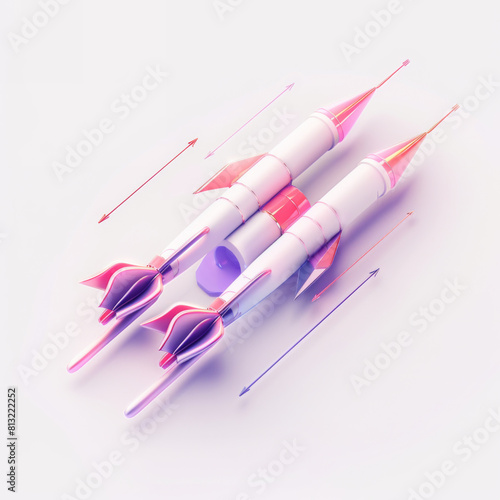 Minimalist Pink and White Space Rocket photo