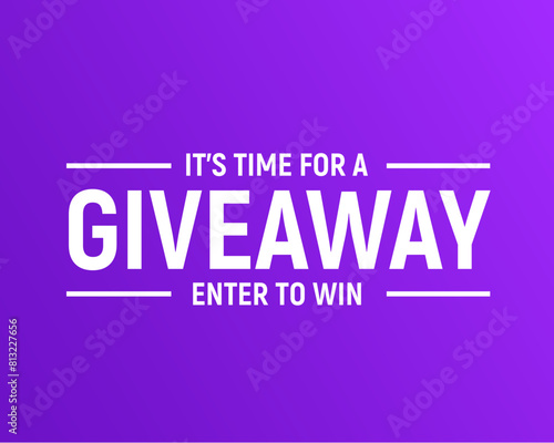 Giveaway raffle day poster design. Give away contest prize flyer announcement concept