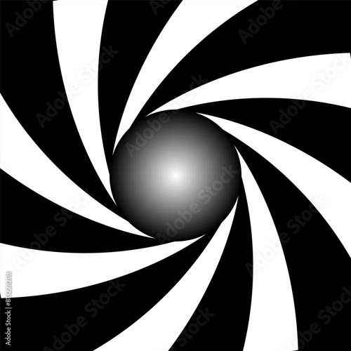 James rifled gun barrel grooves. Horizontal background, vector pattern, rifled channels.
