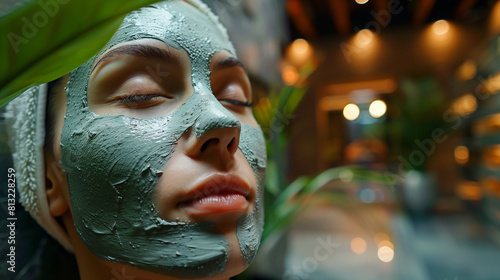 Woman With Green Facial Mask