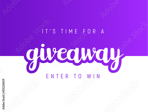 Giveaway raffle day poster design. Give away contest prize flyer announcement concept