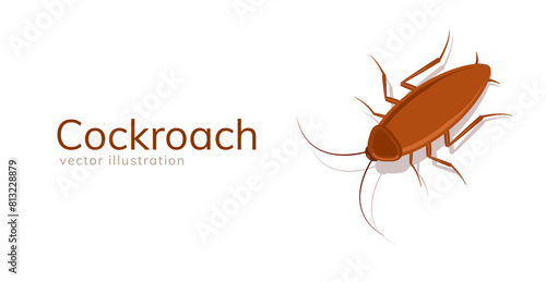 Cockroach bug vector icon. Roach silhouette insect black icon illustration pest.