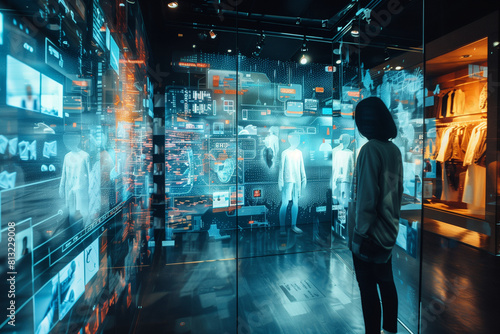 In this scene, the holographic representation illuminates the complex web of consumer preferences, purchasing patterns, and psychographic profiles, empowering businesses to tailor photo
