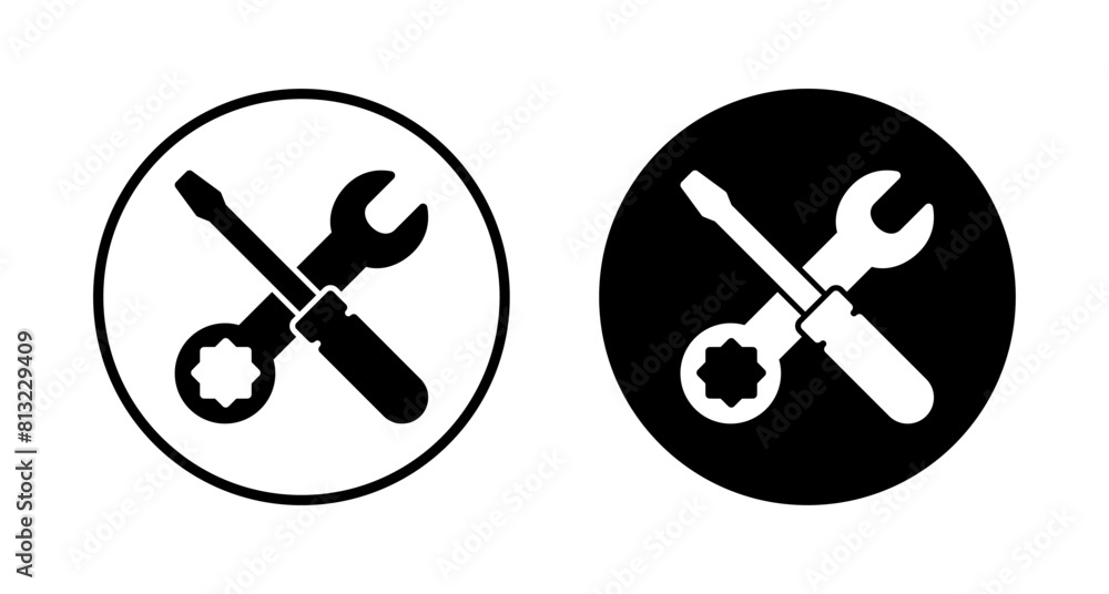Repair icon vector isolated on white background. Wrench and screwdriver icon. settings vector icon. Maintenance. tools Repair icon vector isolated on white background. Wrench and screwdriver icon. settings vector icon. Maintenance. tools