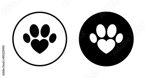 Paw icon vector isolated on white background. Paw Print icon