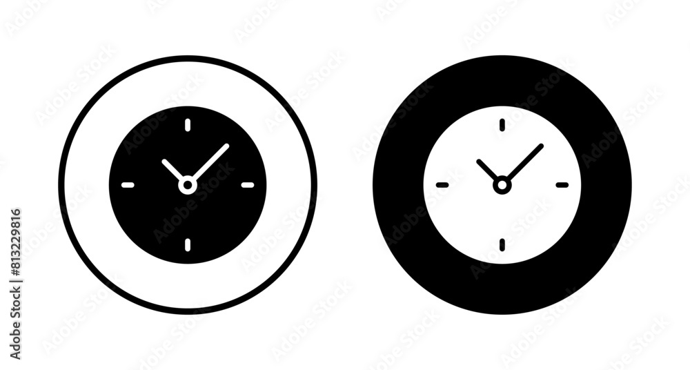 Clock icon vector isolated on white background. Time icon vector. Clock vector icon Clock icon vector isolated on white background. Time icon vector. Clock vector icon