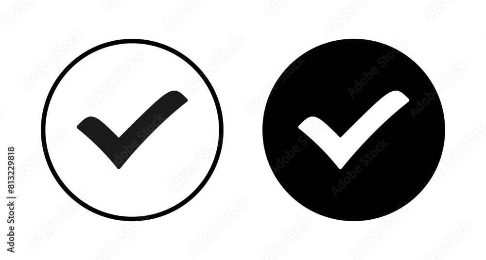 Check icon vector isolated on white background. check mark icon. check list button icon. Tick Check icon vector isolated on white background. check mark icon. check list button icon. Tick