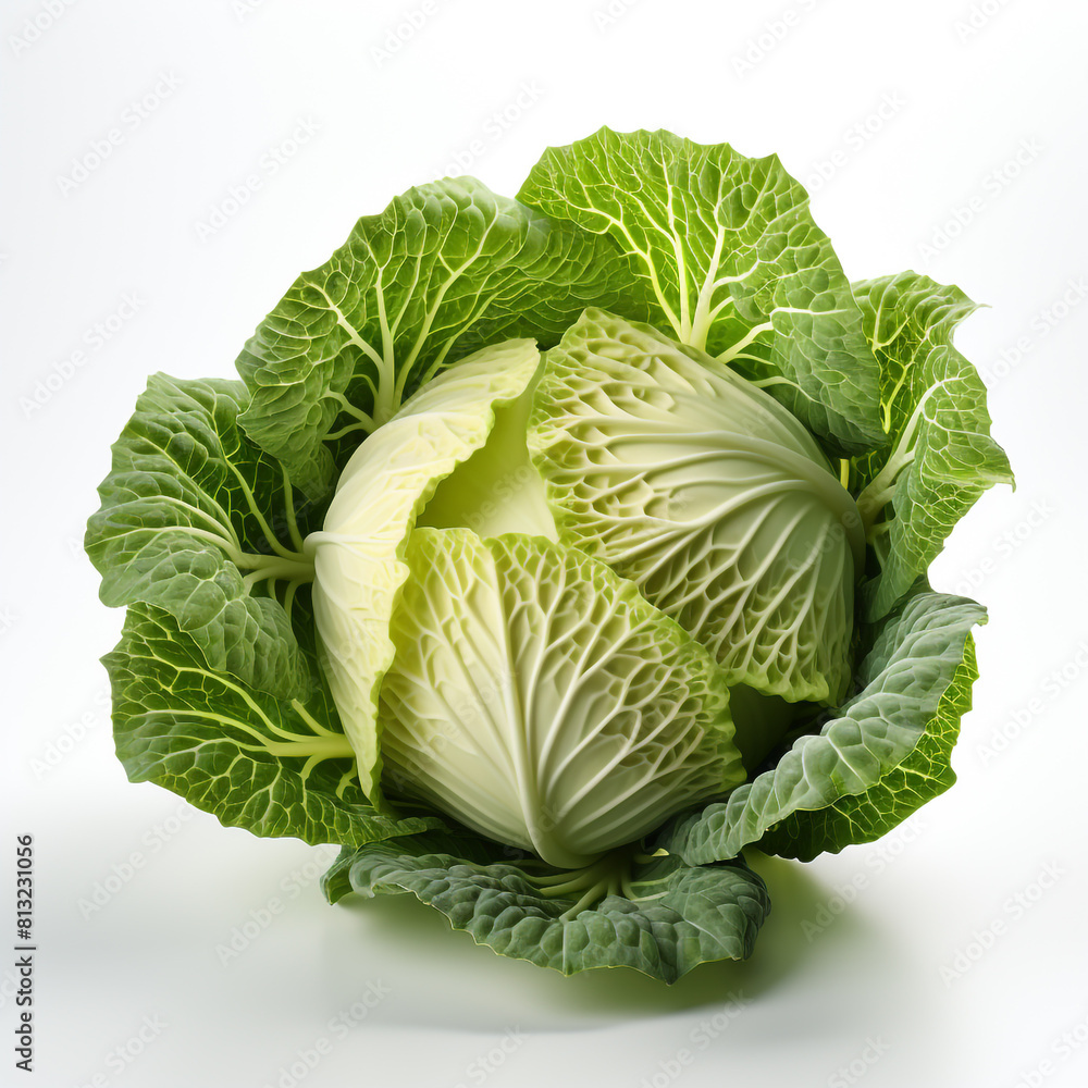 Fototapeta premium A photorealistic a head of white cabbage photo_of 3d render isolated