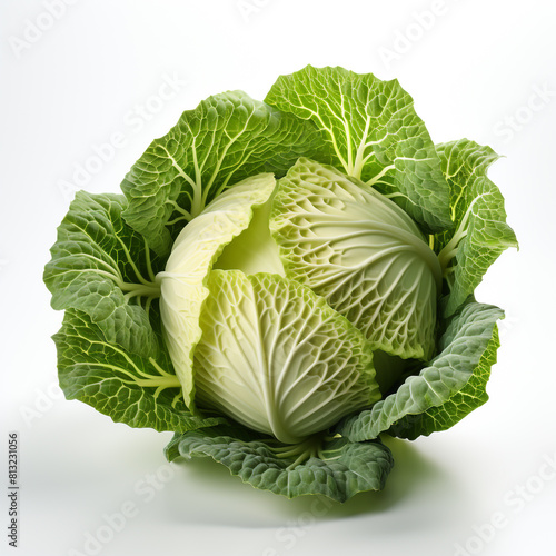 A photorealistic a head of white cabbage photo_of 3d render isolated