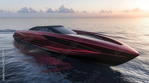 Luxury yacht in the sea. Speedboat