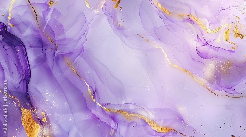 Marble violet with gold. Abstract violet and white marble background with golden lines, liquid art painting in the style of watercolor Marble violet with gold. Abstract violet and white marble background with golden lines, liquid art painting in the style of watercolor
