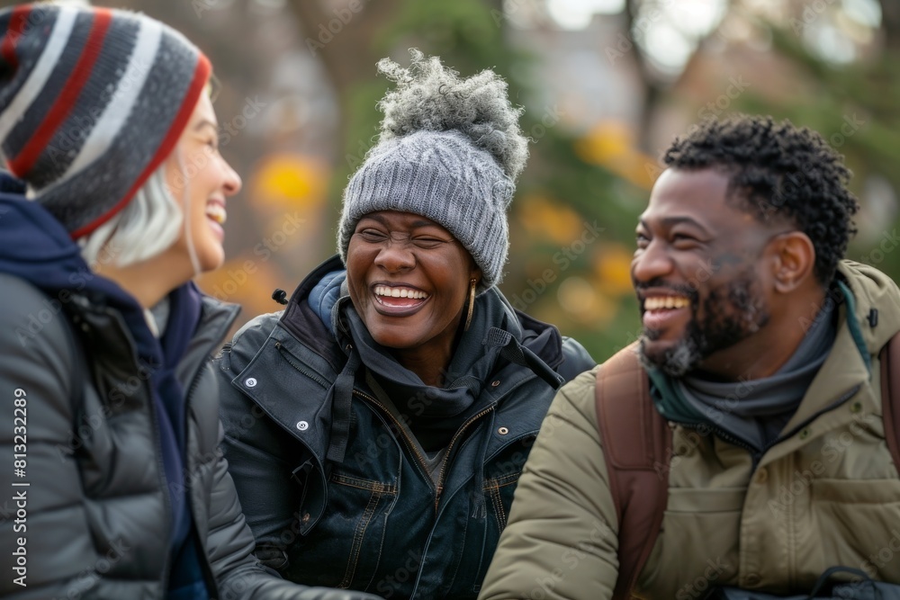Cheerful african american friends having fun together in the park Cheerful african american friends having fun together in the park