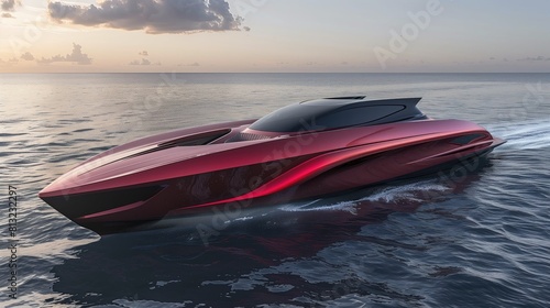 Luxury yacht in the sea. Speedboat