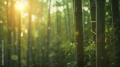 tranquil bamboo grove bathed in gentle sunlight serene nature photography