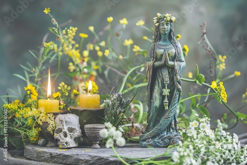 ancient gaelic goddess brigid for imbolc spring festival pagan tradition concept