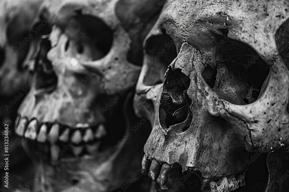 closeup of multiple human skulls monochrome anatomy photography closeup of multiple human skulls monochrome anatomy photography