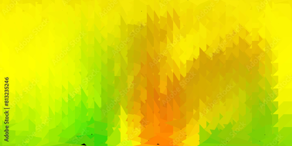 Fototapeta premium Dark green, yellow vector poly triangle texture.