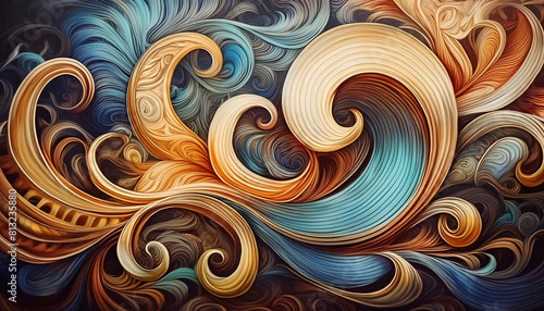 Background pattern of curves and swirls