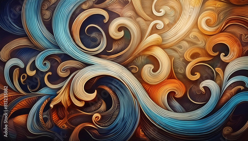 Background pattern of swirled shapes