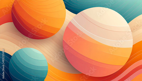 Background pattern of colorful planet shapes