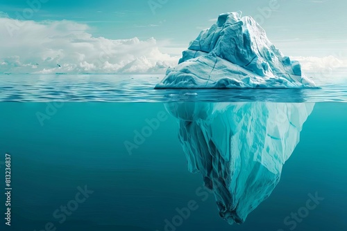 hidden danger of melting icebergs global warming awareness concept photo