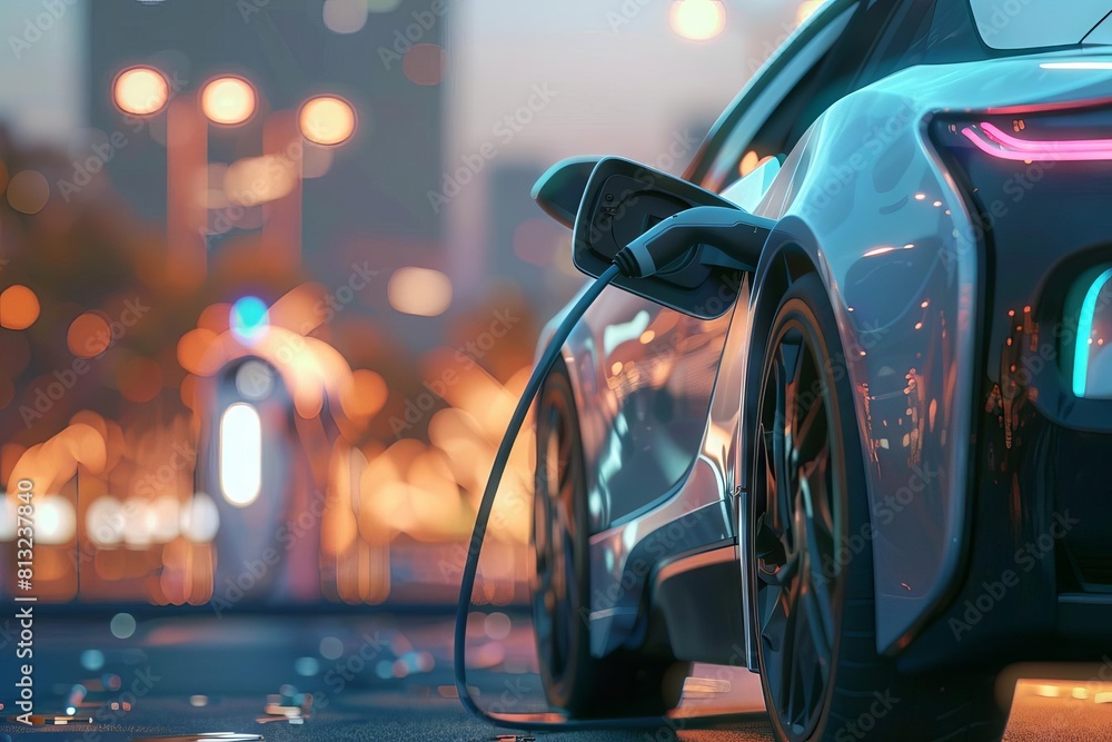 electric vehicle charging clean energy future of driving 3d illustration with copy space electric vehicle charging clean energy future of driving 3d illustration with copy space
